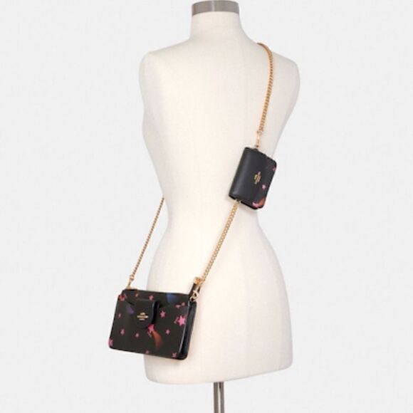 New Coach 3 In 1 Poppy Crossbody With Disco Star Print - Picture 4 of 15